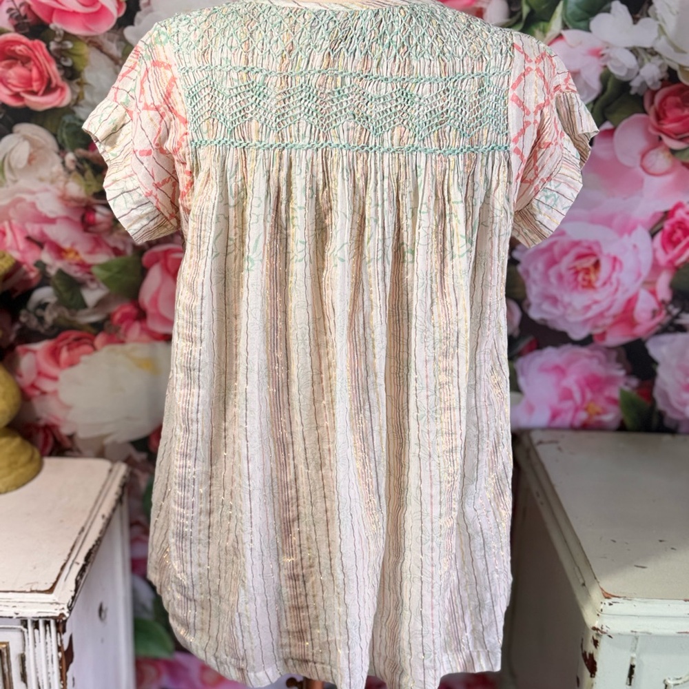 RACHEL Rachel Roy Embroidered Short Sleeve Boho Peasant Top - Picture 7 of 9
